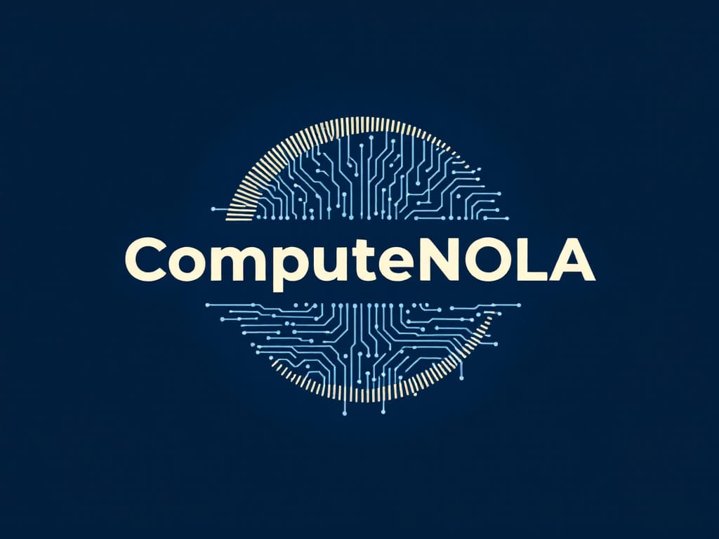 Company logo blue background